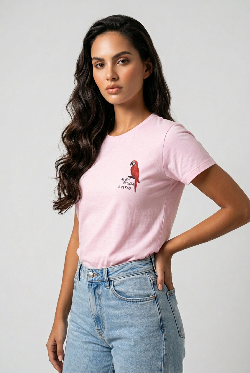 Tropical Brazil T-Shirt mit Papagei