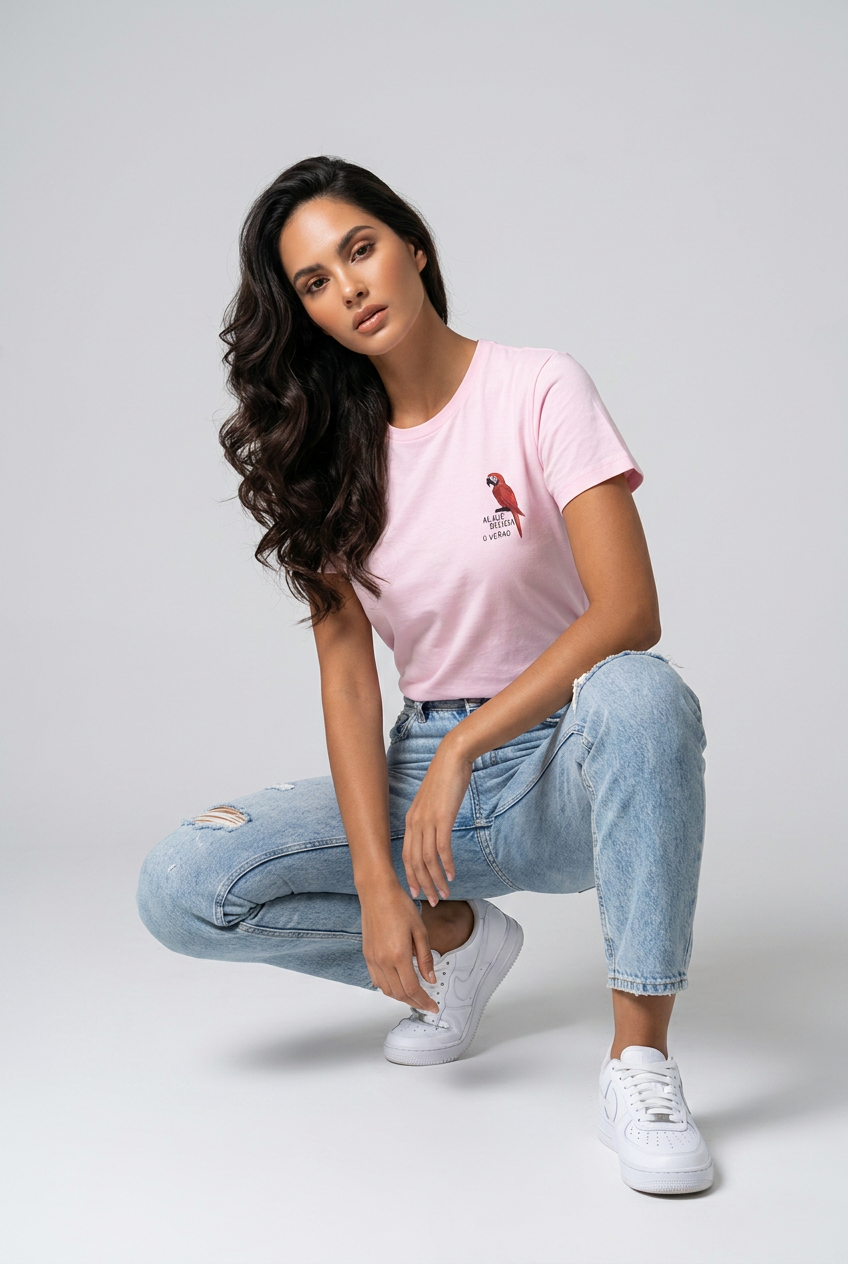 Tropical Brazil T-Shirt mit Papagei