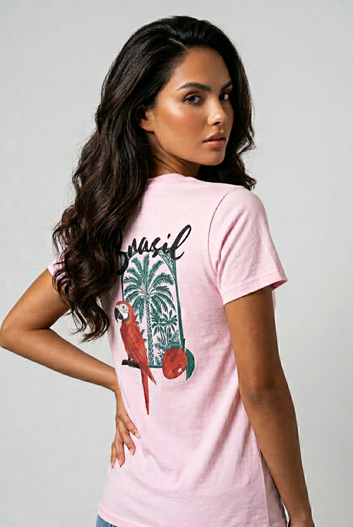 Tropical Brazil T-Shirt mit Papagei